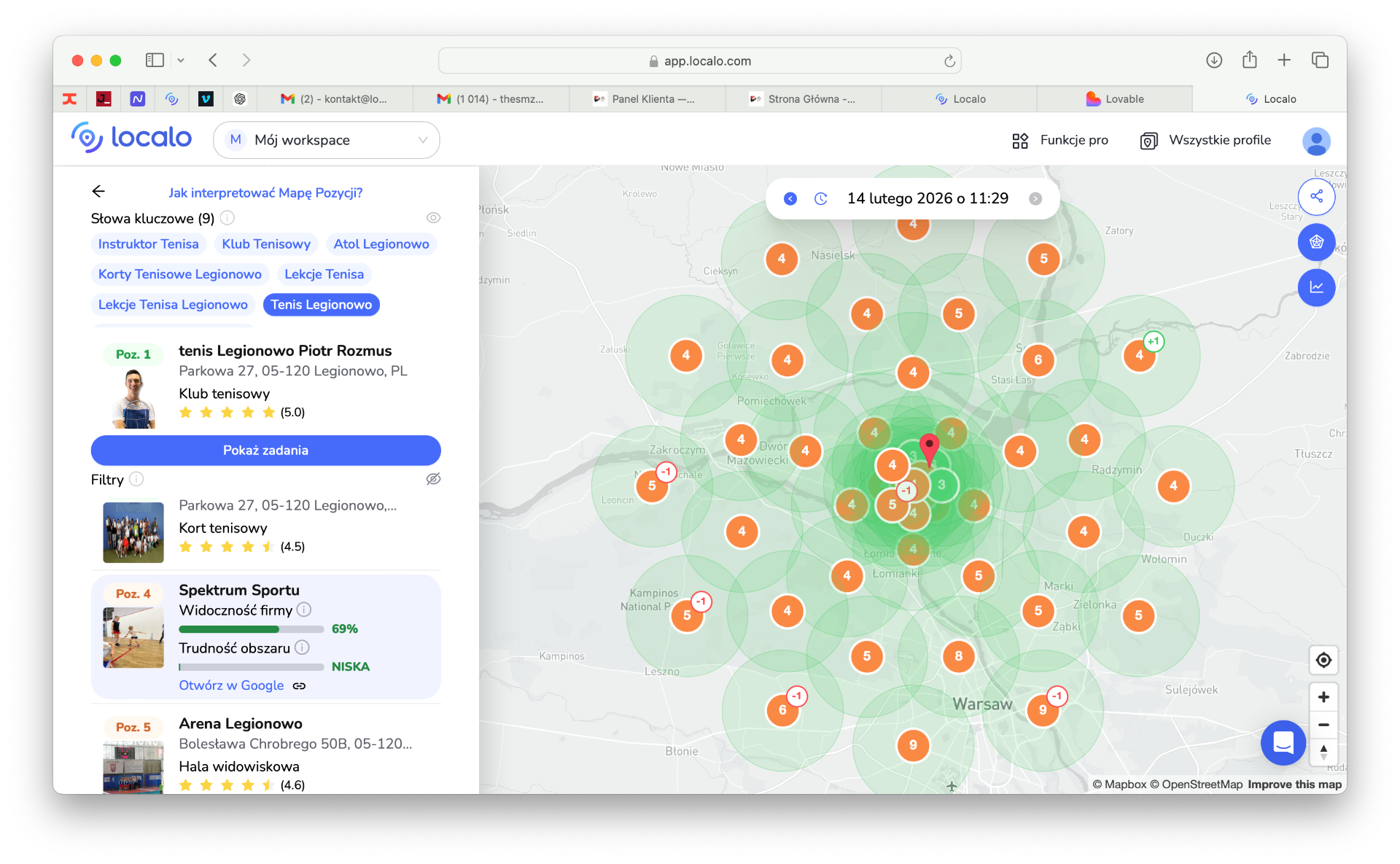 Mapa pozycji — niska pozycja